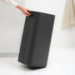 Coș de gunoi Brabantia Bo Touch 1010135, 30 l, Deschidere lină și silențioasă, Gaură mare, Acoperire minerală, Gri închis