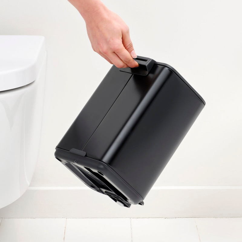 Coș de gunoi Brabantia Bo Pedal 1010136, 4 l, închidere ușoară, bază antiderapantă, negru