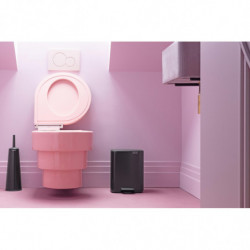 Coș de gunoi Brabantia Bo Pedal 1010137, 7 l, închidere lentă, bază cauciucată, negru mat