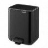 Coș de gunoi Brabantia Bo Pedal 1010137, 7 l, închidere lentă, bază cauciucată, negru mat