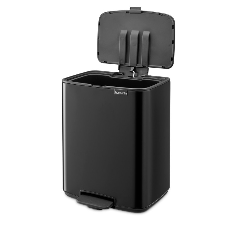 Coș de gunoi Brabantia Bo Pedal 1010138, 12 l, închidere ușoară, bază antiderapantă, gri