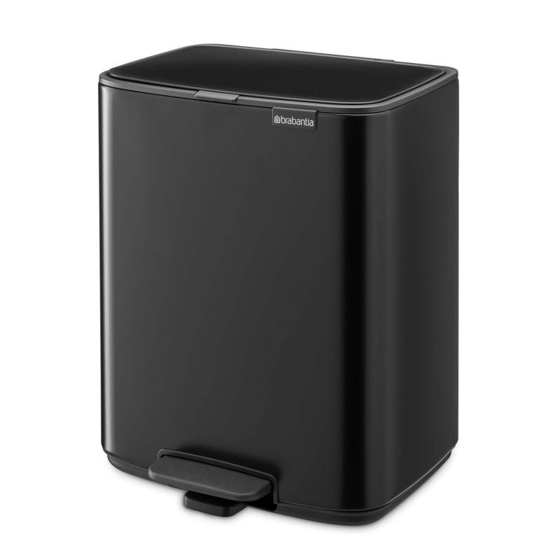 Coș de gunoi Brabantia Bo Pedal 1010138, 12 l, închidere ușoară, bază antiderapantă, gri