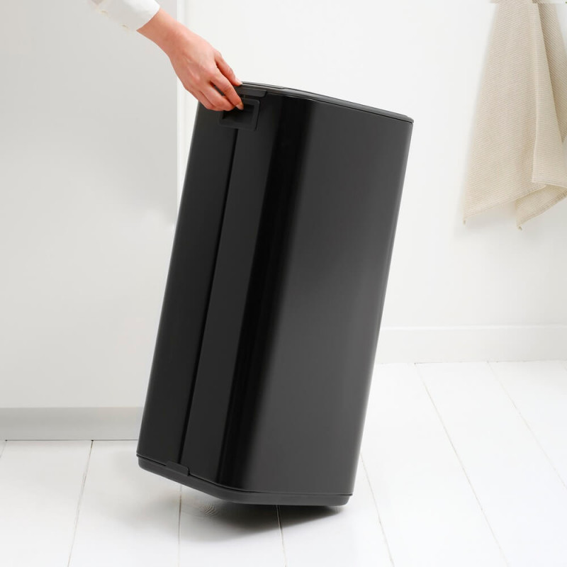 Coș de gunoi Brabantia Bo Pedal 1010139, 30 l, închidere ușoară, bază antiderapantă, negru
