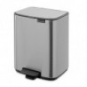 Coș de gunoi Brabantia Bo Pedal 1010142, 7 l, închidere lentă, bază cauciucată, rezistent la amprente, oțel inoxidabil