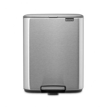 Coș de gunoi Brabantia Bo Pedal 1010143, 12 l, Închidere ușoară, Bază antiderapantă, Rezistent la amprente, Oțel inoxidabil/Mat