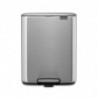 Coș de gunoi Brabantia Bo Pedal 1010143, 12 l, Închidere ușoară, Bază antiderapantă, Rezistent la amprente, Oțel inoxidabil/Mat