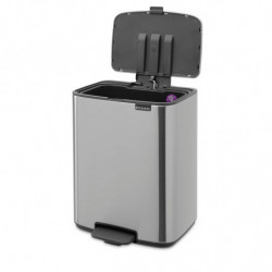 Coș de gunoi Brabantia Bo Pedal 1010143, 12 l, Închidere ușoară, Bază antiderapantă, Rezistent la amprente, Oțel inoxidabil/Mat