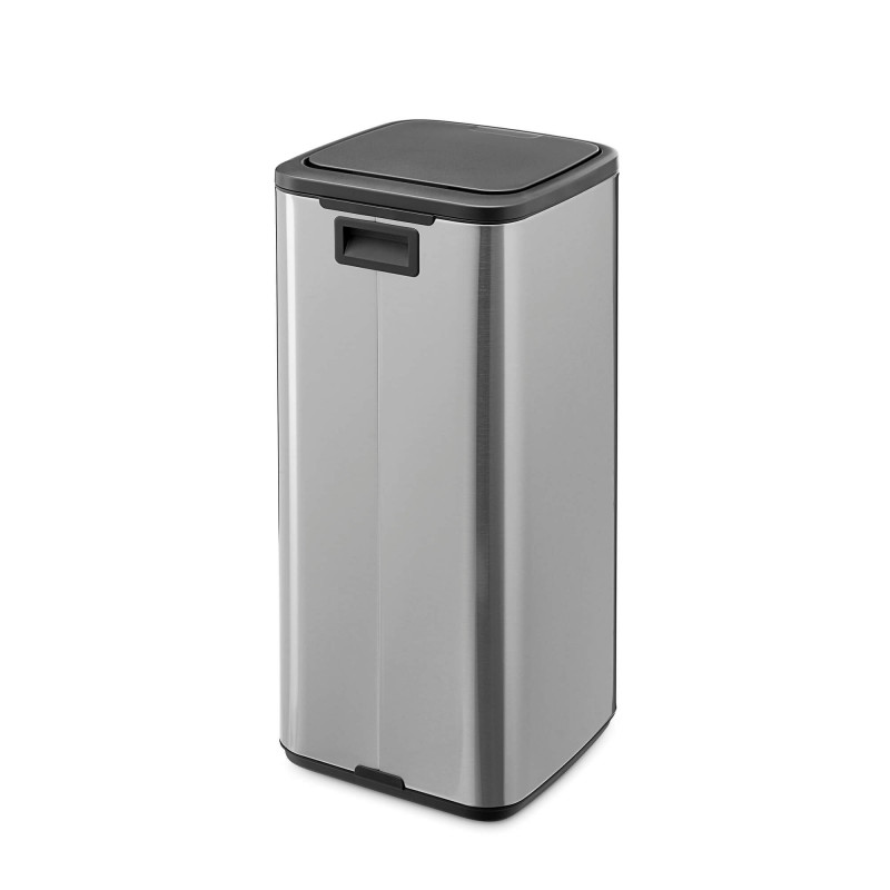 Coș de gunoi Brabantia Bo Touch 1010145, 30 l, Deschidere lină și silențioasă, Gaură mare, Rezistent la amprente, Oțel inoxidabil/Mat