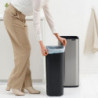 Coș de gunoi Brabantia Bo Touch 1010145, 30 l, Deschidere lină și silențioasă, Gaură mare, Rezistent la amprente, Oțel inoxidabil/Mat