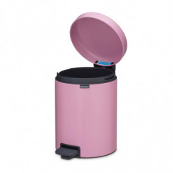 Cos de gunoi cu pedala Brabantia NewIcon 1010439, 5 l, Inchidere usoara, Baza antiderapanta, Roz