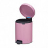 Cos de gunoi cu pedala Brabantia NewIcon 1010439, 5 l, Inchidere usoara, Baza antiderapanta, Roz