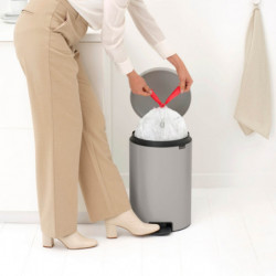 Coș de gunoi cu pedală Brabantia NewIcon 1010441, 20 l, închidere lentă, bază antiderapantă, gri deschis