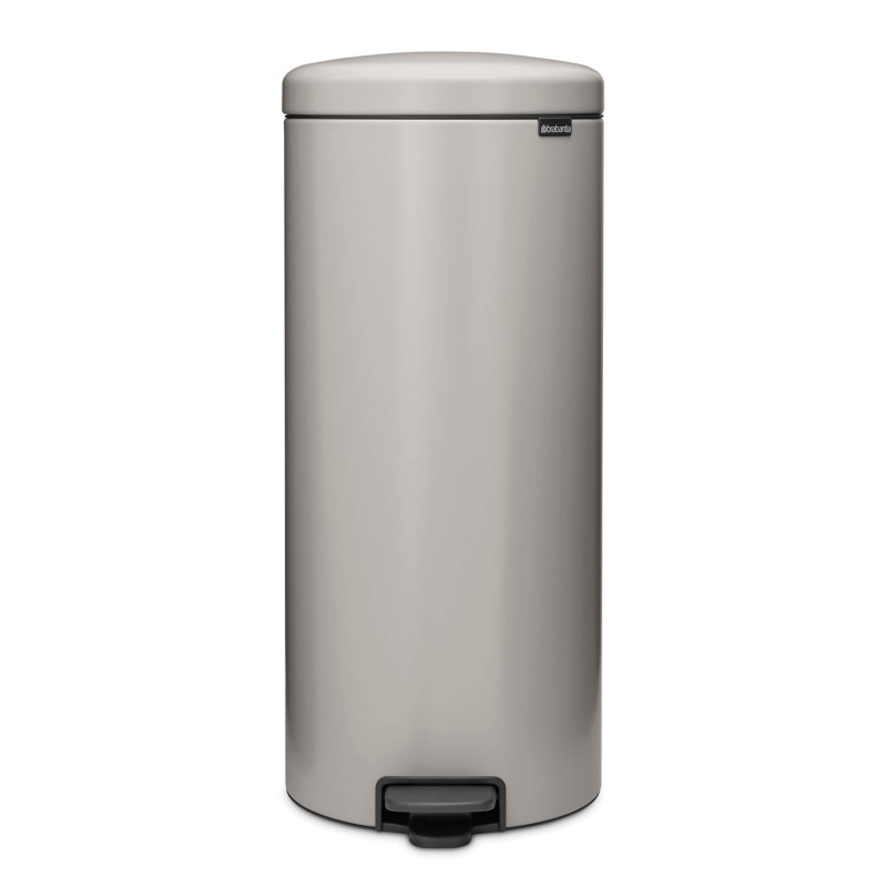 Coș de gunoi cu pedală Brabantia NewIcon 1010442, 30 l, închidere lentă, bază antiderapantă, gri deschis