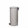 Coș de gunoi cu pedală Brabantia NewIcon 1010442, 30 l, închidere lentă, bază antiderapantă, gri deschis