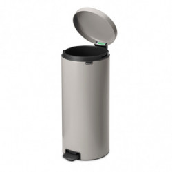 Coș de gunoi cu pedală Brabantia NewIcon 1010442, 30 l, închidere lentă, bază antiderapantă, gri deschis