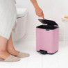 Coș de gunoi Brabantia Bo Pedal 1010445, 7 l, închidere lentă, bază cauciucată, roz