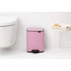Coș de gunoi Brabantia Bo Pedal 1010445, 7 l, închidere lentă, bază cauciucată, roz
