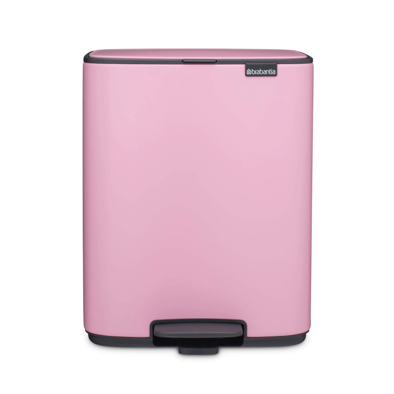 Coș de gunoi Brabantia Bo Pedal 1010446, 12 l, închidere ușoară, bază antiderapantă, roz