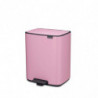 Coș de gunoi Brabantia Bo Pedal 1010446, 12 l, închidere ușoară, bază antiderapantă, roz