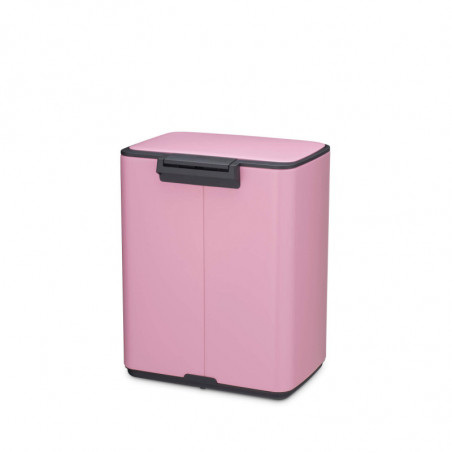 Coș de gunoi Brabantia Bo Pedal 1010446, 12 l, închidere ușoară, bază antiderapantă, roz