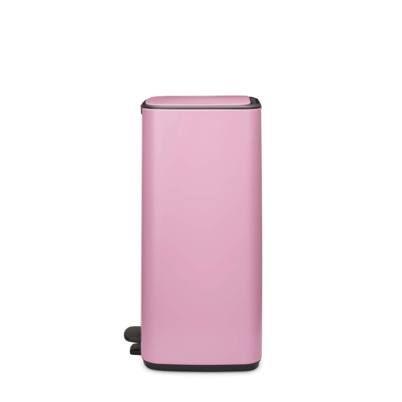 Coș de gunoi Brabantia Bo Pedal 1010447, 30 l, închidere ușoară, bază antiderapantă, roz