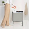 Coș de gunoi Brabantia Bo Touch 1010454, 3x11 l, deschidere lină și silențioasă, deschidere largă, gri