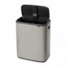 Coș de gunoi Brabantia Bo Touch 1010456, 2x30 l, Deschidere lină și silențioasă, Gaură mare, Gri
