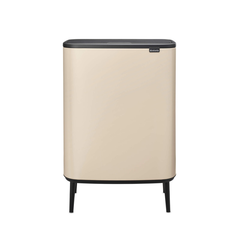 Coș de gunoi Brabantia Bo Touch Hi 1010457, 60 l, Mânere laterale, Picioare reglabile, Bej