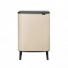 Coș de gunoi Brabantia Bo Touch Hi 1010457, 60 l, Mânere laterale, Picioare reglabile, Bej