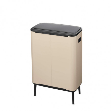 Coș de gunoi Brabantia Bo Touch Hi 1010457, 60 l, Mânere laterale, Picioare reglabile, Bej