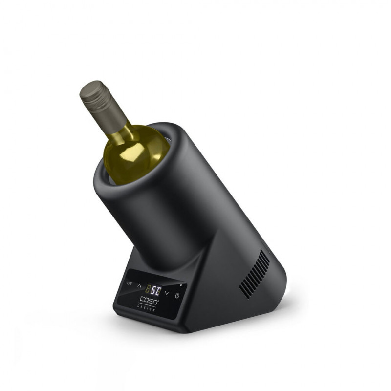 Răcitor de vin de masă Caso VinoCase Black, 72 W, 5-18 °C, pentru sticle cu diametrul de 9 cm, comandă tactilă, silențios, LED, negru mat