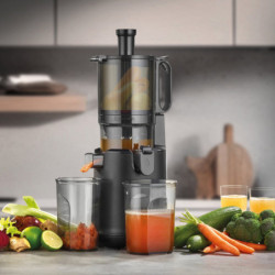 Storcator cu presare la rece slow juicer Caso Juice Fit Pro, 250 W, 1 l, 40 rpm, Safety Stop, Functionare silentioasa, Negru mat