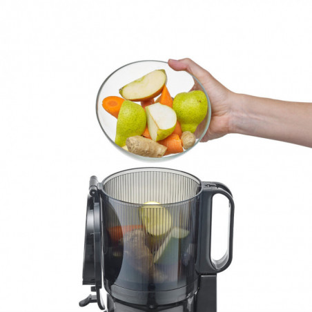 Storcator cu presare la rece slow juicer Caso Juice Fit Pro, 250 W, 1 l, 40 rpm, Safety Stop, Functionare silentioasa, Negru mat