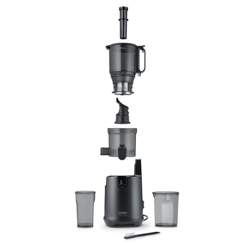 Storcator cu presare la rece slow juicer Caso Juice Fit Pro, 250 W, 1 l, 40 rpm, Safety Stop, Functionare silentioasa, Negru mat