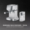 Espressor manual Caso Gourmet Latte, 1350 W, 20 bari, 1,3 l, ULKA, 6 programe, Cafea macinata si paduri ESE, Portafiltru, Spumare lapte cu rezervor incorporat, Otel inoxidabil