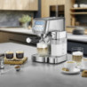 Espressor manual Caso Gourmet Latte, 1350 W, 20 bari, 1,3 l, ULKA, 6 programe, Cafea macinata si paduri ESE, Portafiltru, Spumare lapte cu rezervor incorporat, Otel inoxidabil
