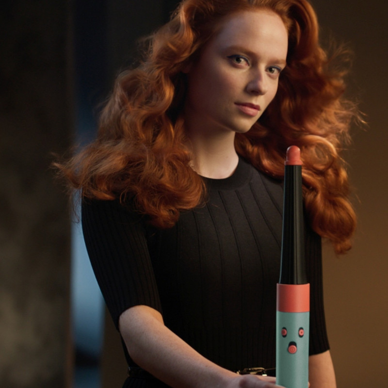 Маша за коса Dyson 257389-01 HS08 Airwrap i.d.™ T1/T2 CeApc/Tz Straight + Wavy, 1300W, 13.5 l/s, Автоматично къдрене, Йонизиране, 3 скорости, 3 температури, Bluetooth, Керамично кайсиев/топаз