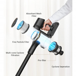 Aspirator vertical Dreame R10 Pro VTV41B, 150 AW, 3 moduri, 0,6 l, 65 min, filtru HEPA, indicatoare LED, negru