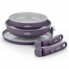 Set de tigai Swiss Haus SH-GCFP5LT, 5 piese, Acoperire ceramica Sapphire, Manere detasabile, Inductie, Violet