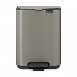 Coș de gunoi Brabantia Bo Pedal 1010126, 4 l, închidere ușoară, bază antiderapantă, gri