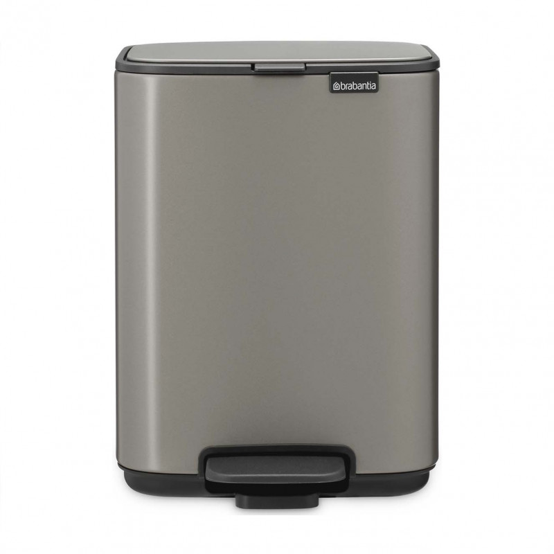 Coș de gunoi Brabantia Bo Pedal 1010126, 4 l, închidere ușoară, bază antiderapantă, gri