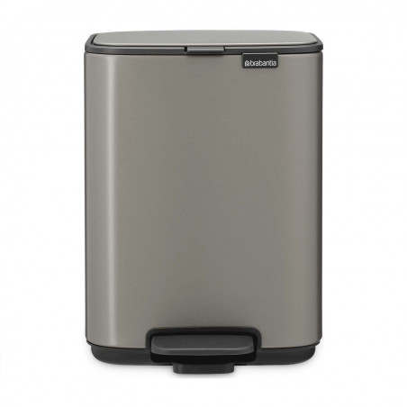 Coș de gunoi Brabantia Bo Pedal 1010126, 4 l, închidere ușoară, bază antiderapantă, gri
