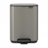 Coș de gunoi Brabantia Bo Pedal 1010126, 4 l, închidere ușoară, bază antiderapantă, gri