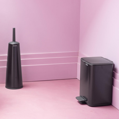 Coș de gunoi Brabantia Bo Pedal 1010136, 4 l, închidere ușoară, bază antiderapantă, negru