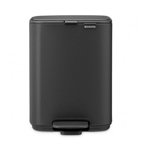 Coș de gunoi Brabantia Bo Pedal 1010131, 4 l, închidere ușoară, bază antiderapantă, finisaj mineral, gri închis