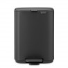 Coș de gunoi Brabantia Bo Pedal 1010131, 4 l, închidere ușoară, bază antiderapantă, finisaj mineral, gri închis