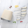 Set de cutite Swiss Haus SH-KSL6CR, 6 piese, Otel inoxidabil, Manere metalice, Suport, Crem