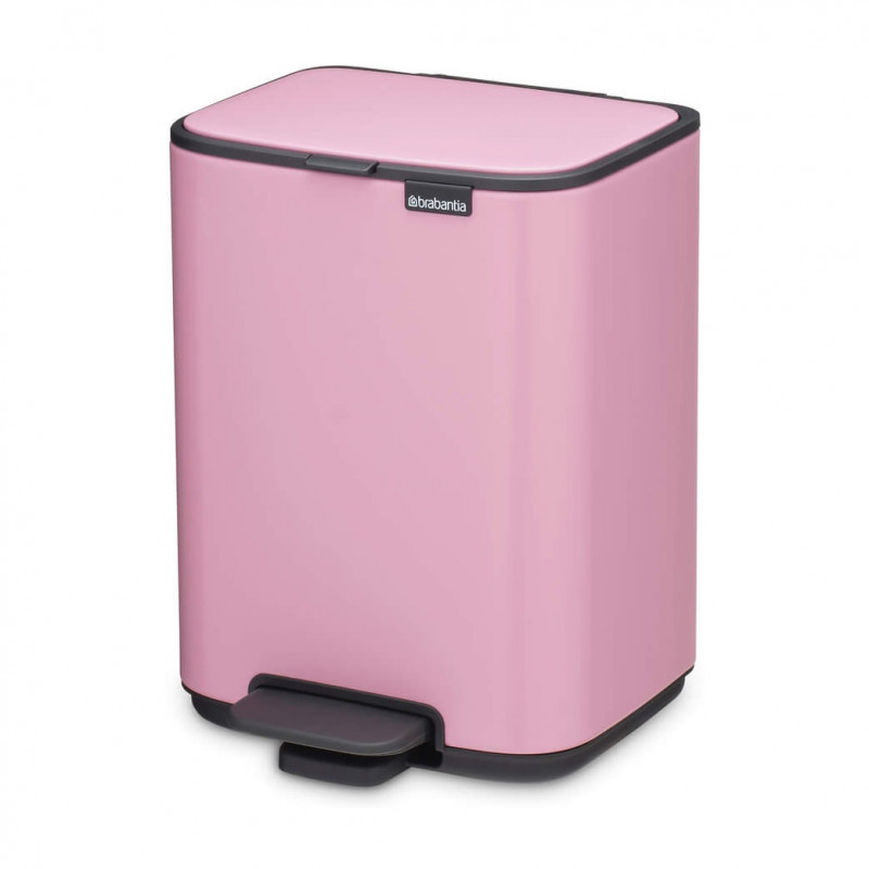 Coș de gunoi Brabantia Bo Pedal 1010444, 4 l, închidere ușoară, bază antiderapantă, roz