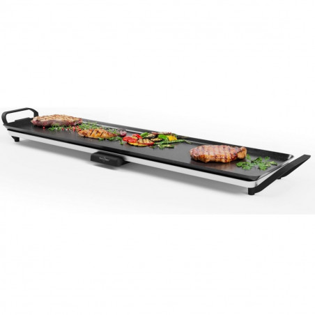 Gratar teppanyaki Swiss Haus SH-TP90, 2000 W, 90 x 23 cm, Acoperire ceramica, Piese detasabile, Control temperatura, Negru