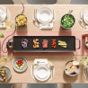 Gratar teppanyaki Swiss Haus SH-TP90, 2000 W, 90 x 23 cm, Acoperire ceramica, Piese detasabile, Control temperatura, Negru